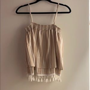 Tassel smocked tank